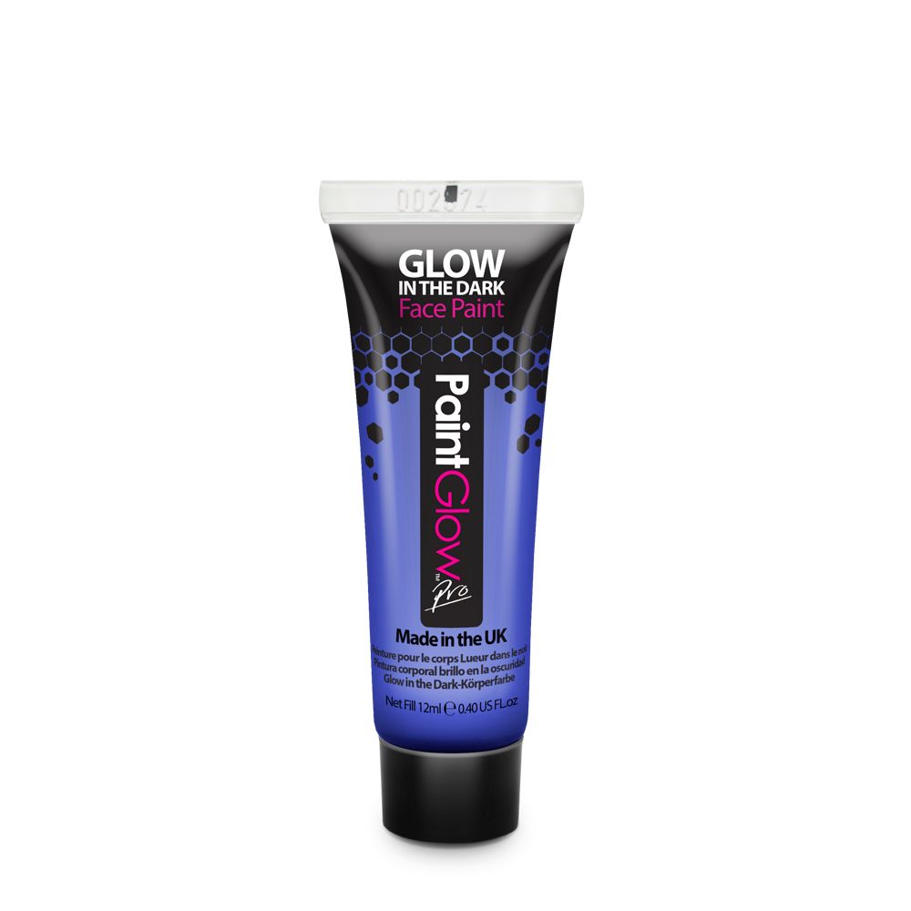 PaintGlow UV Glow In The Dark Face Paint Blue 12ml