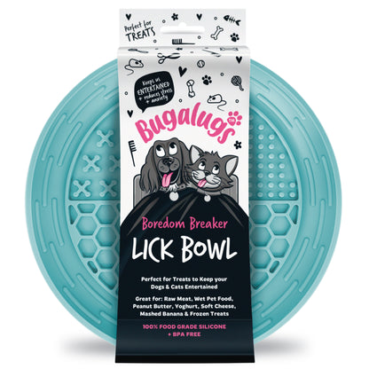 Bugalugs Lick Bowl for Dogs & Cats (Blue)