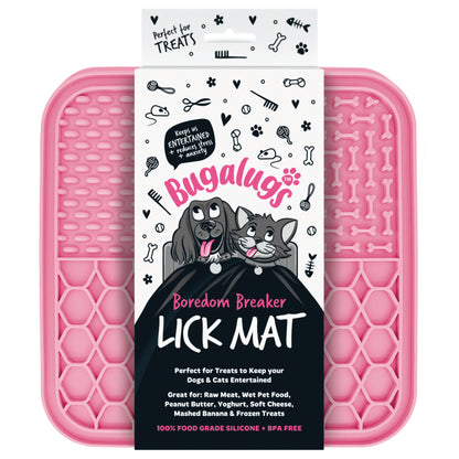 Bugalugs Lick Mat for Dogs & Cats (Pink)