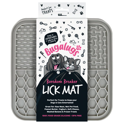 Bugalugs Lick Mat for Dogs & Cats (Grey)