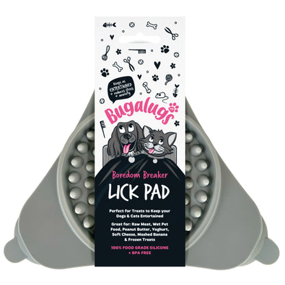 Bugalugs Lick Pad for Dogs & Cats (Grey)