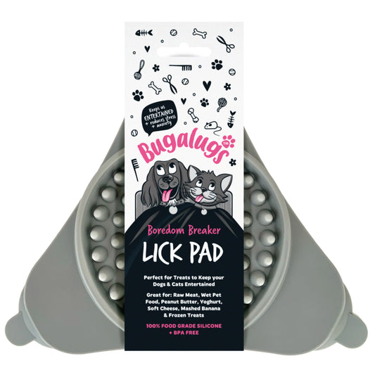 Bugalugs Lick Pad for Dogs & Cats (Grey)