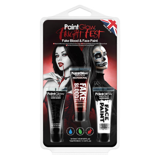 Fright Fest Fake Blood & Face Paint Tubes Hang Pack