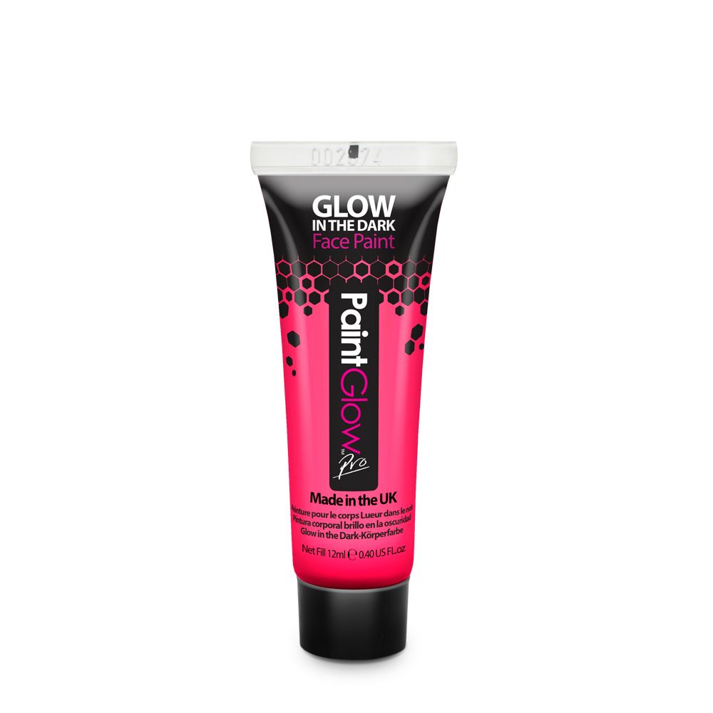 PaintGlow UV Glow In The Dark Face Paint Pink 12ml