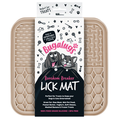 Bugalugs Lick Mat for Dogs & Cats (Beige)