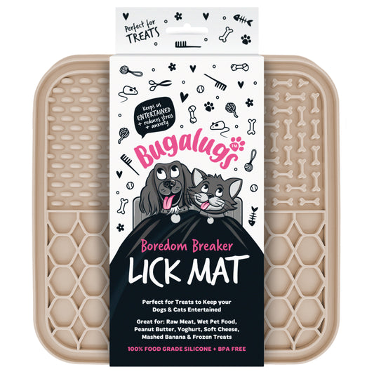 Bugalugs Lick Mat for Dogs & Cats (Beige)