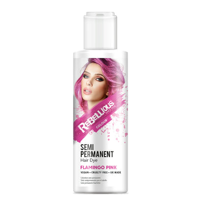 Rebellious Flamingo Pink Semi-Permanent Hair Dye 100ml