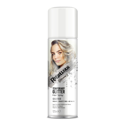 Rebellious Colour Silver Sparkle Glitter Spary 125ml