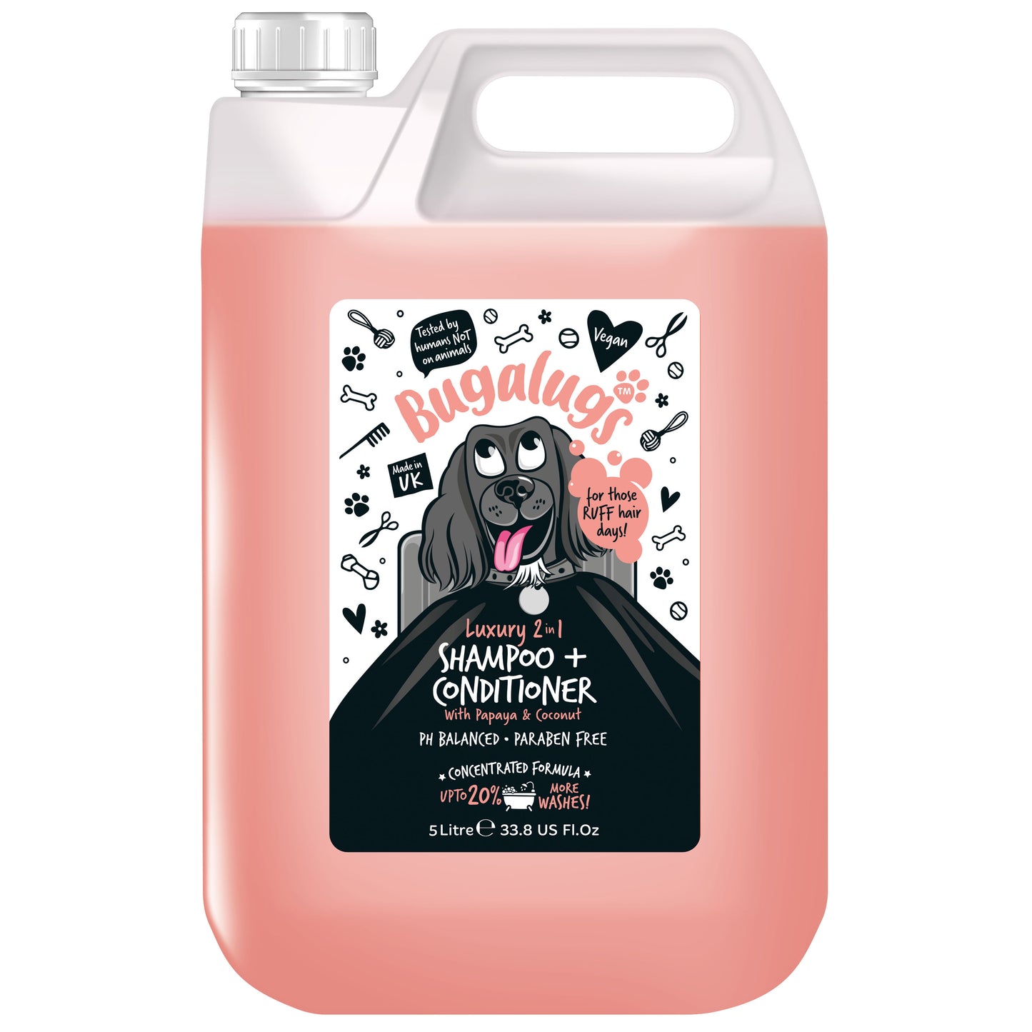 Bugalugs 2 in 1 Papaya & Coconut Dog Shampoo 5 Litre