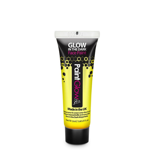 PaintGlow UV Glow In The Dark Face Paint Yellow 12ml