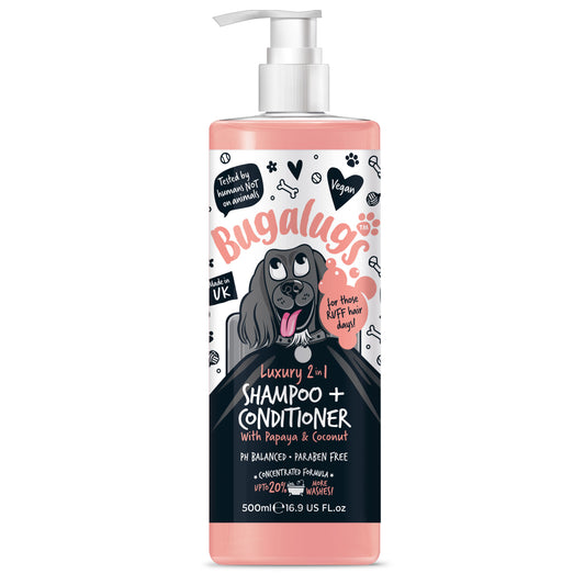 Bugalugs 2 in 1 Papaya & Coconut Dog Shampoo 500ml