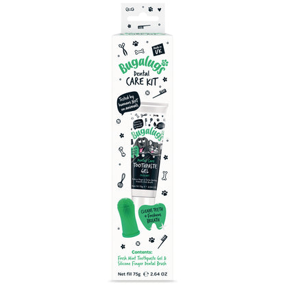 Bugalugs Dental Care Kit (Toothpaste Gel with Finger Toothbrush) for Dogs & Cats