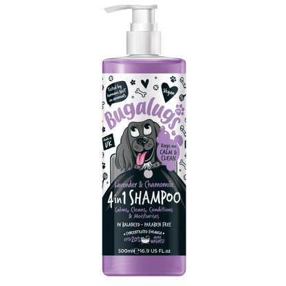 Bugalugs 4 In 1 (Lavender & Chamomile) Dog Shampoo 500ml