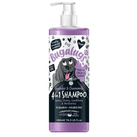 Bugalugs 4 In 1 (Lavender & Chamomile) Dog Shampoo 500ml