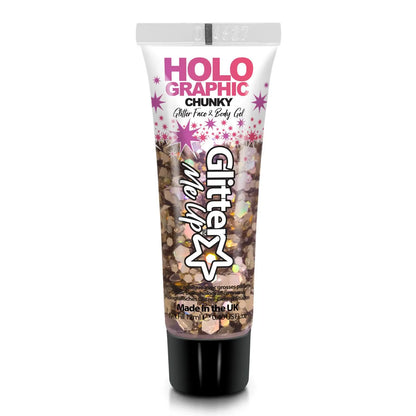 Glitter Me Up Holographic Chunky Glitter Gel Golden Girl 12ml