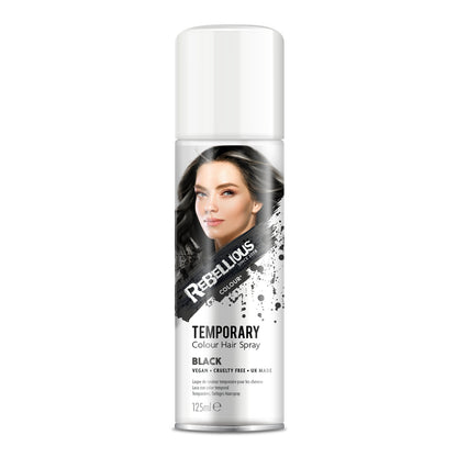 Rebellious Black Color Washable Hair Spray 125ml