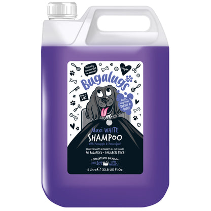 Bugalugs Maxi White Whitening Dog Shampoo  5 Litre