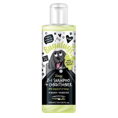 Bugalugs Zingy 2 in 1 Dog Shampoo & Conditioner 250ml