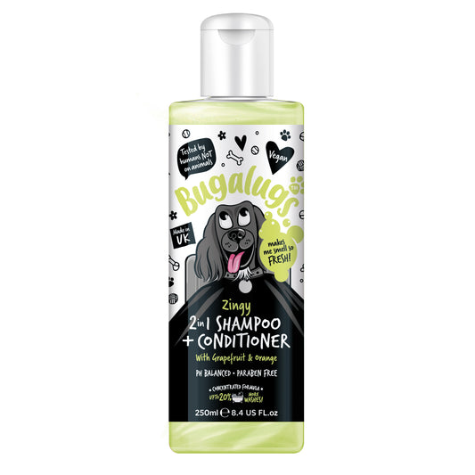 Bugalugs Zingy 2 in 1 Dog Shampoo & Conditioner 250ml