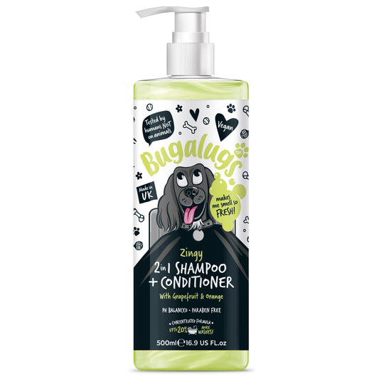 Bugalugs Zingy 2 in 1 Dog Shampoo & Conditioner 500ml