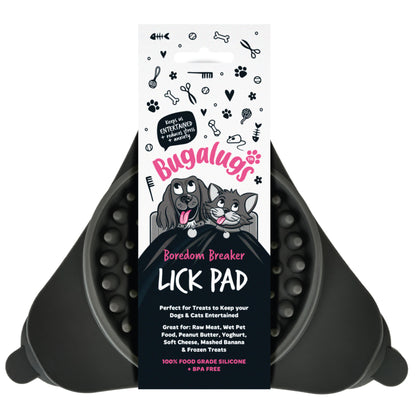 Bugalugs Lick Pad for Dogs & Cats (Black)