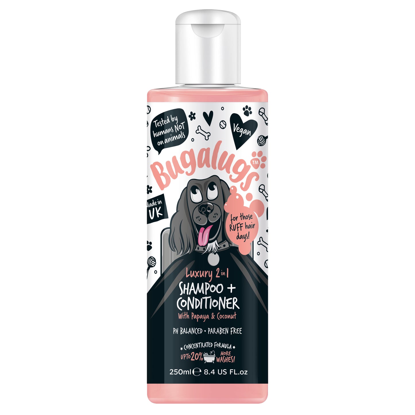 Bugalugs 2 in 1 Papaya & Coconut Dog Shampoo 250ml