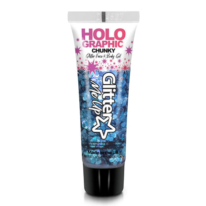Glitter Me Up Holographic Chunky Glitter Gel Cosmic Blue 12ml