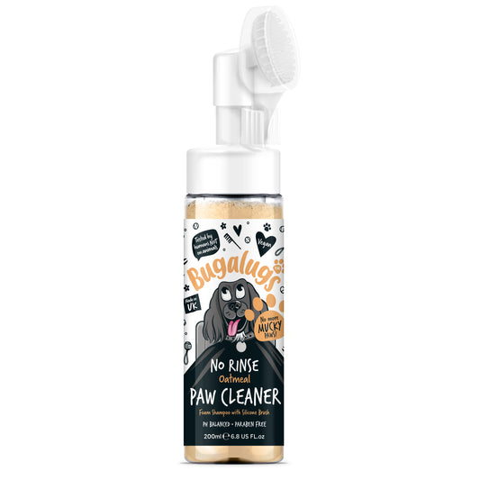 Bugalugs No Rinse Paw Cleaner Foam Shampoo 200ml - Oatmeal