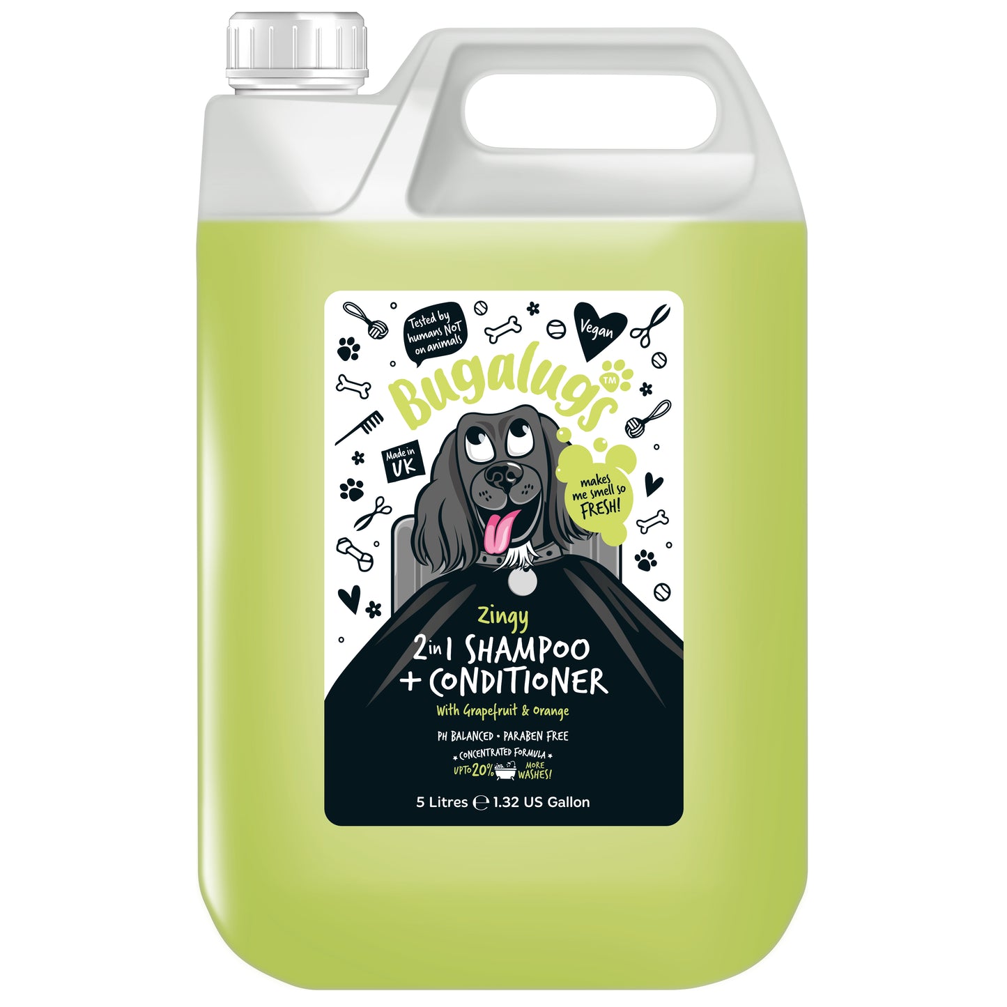Bugalugs Zingy 2 in 1 Dog Shampoo & Conditioner 5 Litre