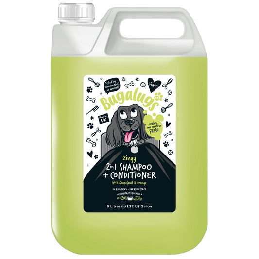 Bugalugs Zingy 2 in 1 Dog Shampoo & Conditioner 5 Litre