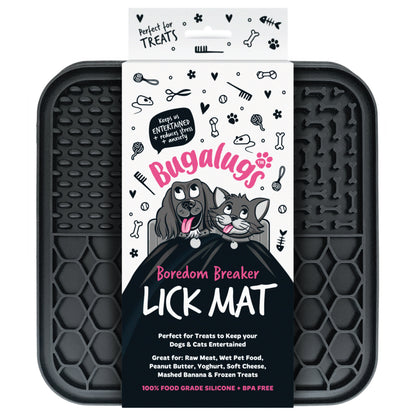 Bugalugs Lick Mat for Dogs & Cats (Black)