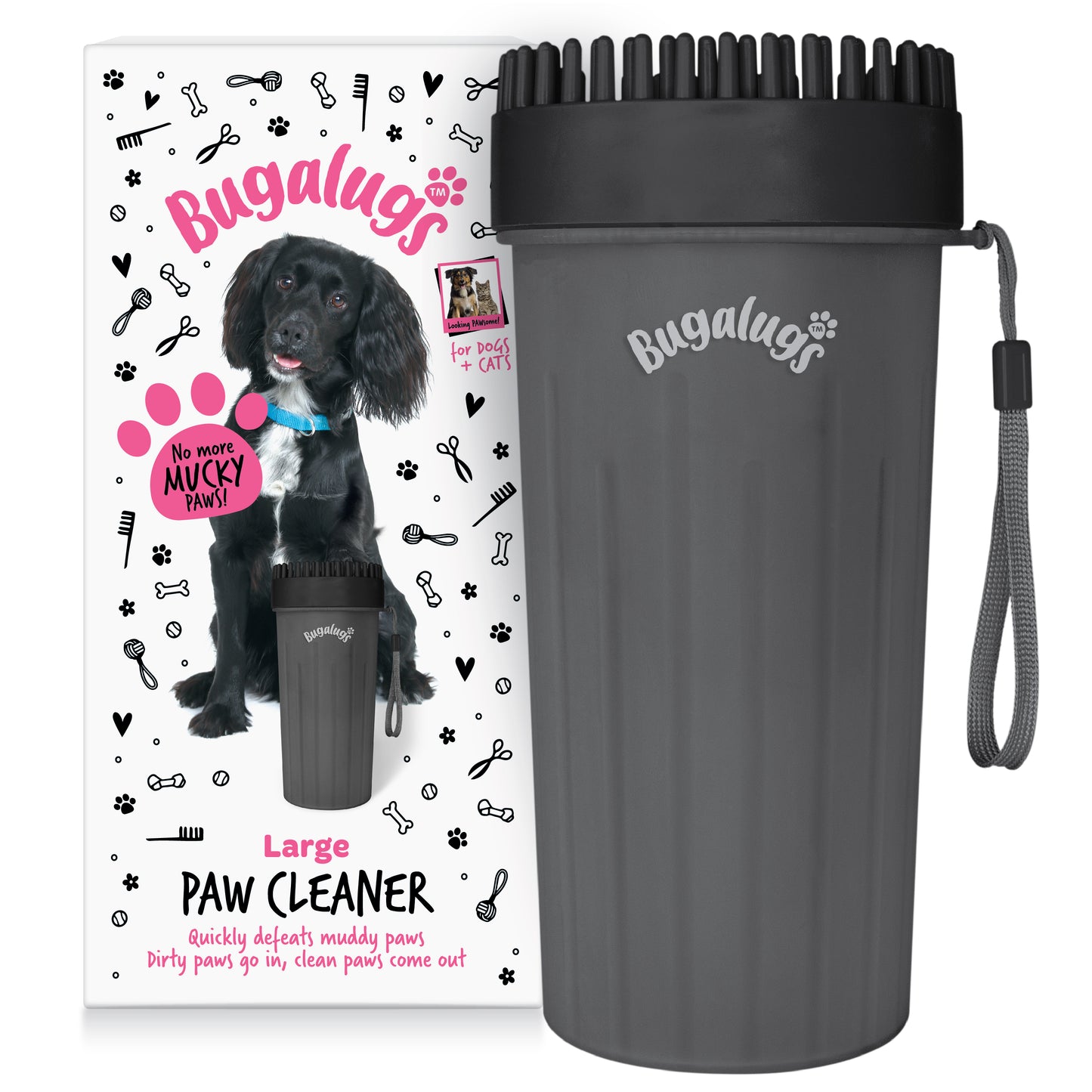 Bugalugs Paw Cleaner - Large (Black)