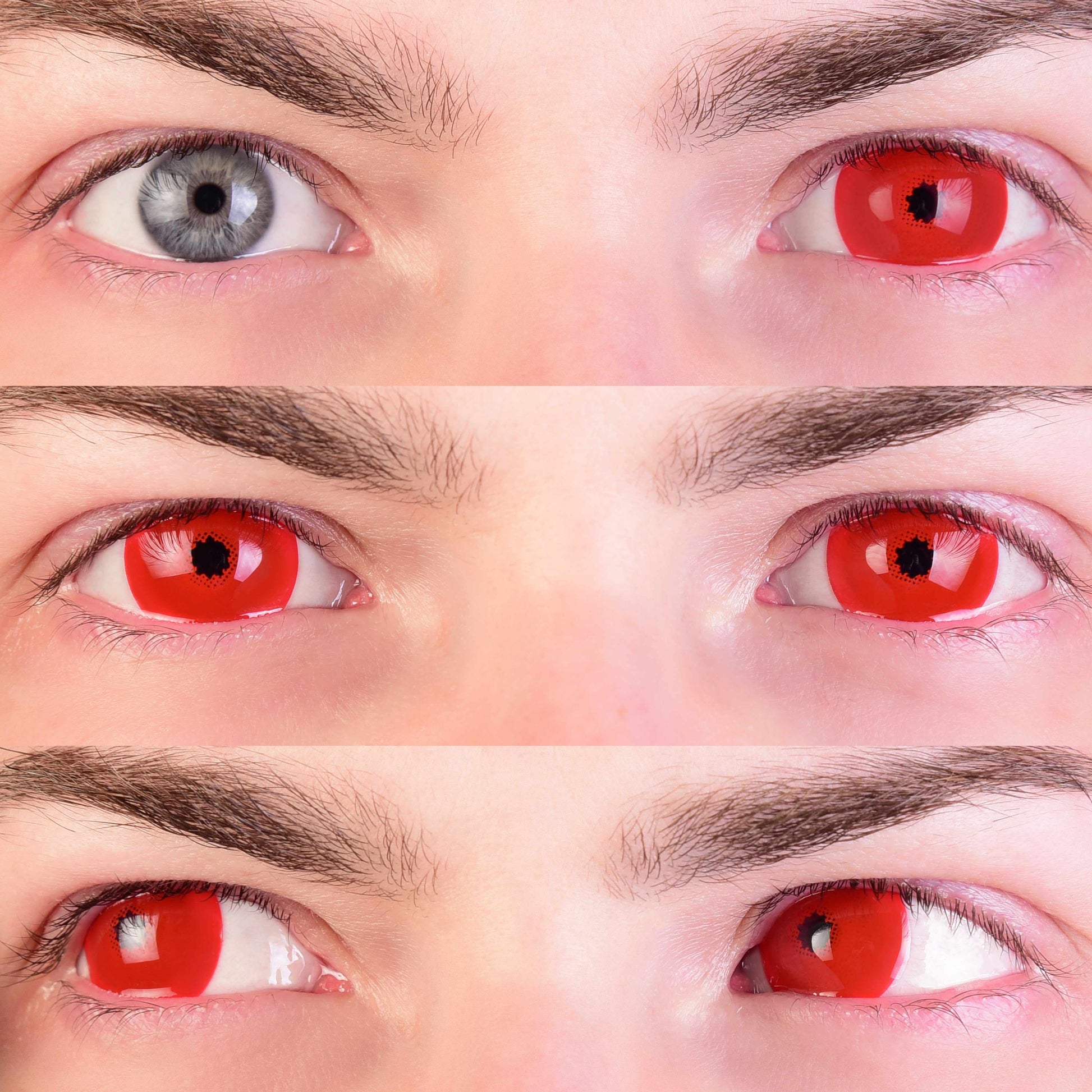 Red Sclera Contacts, Red Mini Sclera Contacts