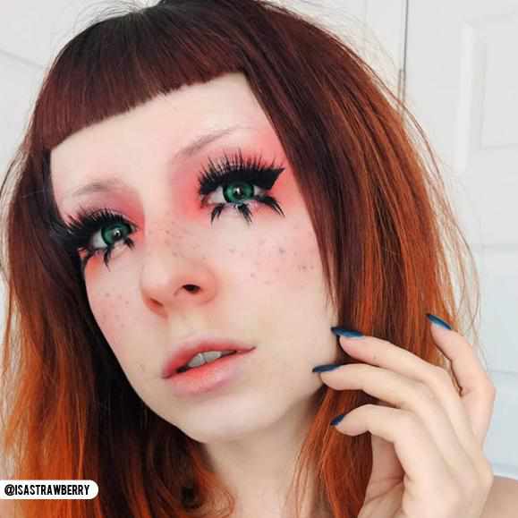 Green Colored contact lenses, Halloween Cosplay, color contacts, krazy lens, fancy lens, circle lens.